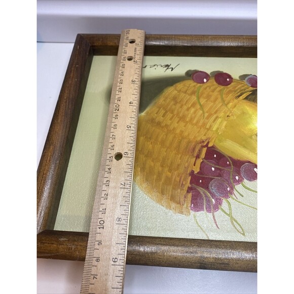 Marian? Still Life Basket Of Fruit Cherries And Orange Oil Painting On Canvas - Picture 9 of 9